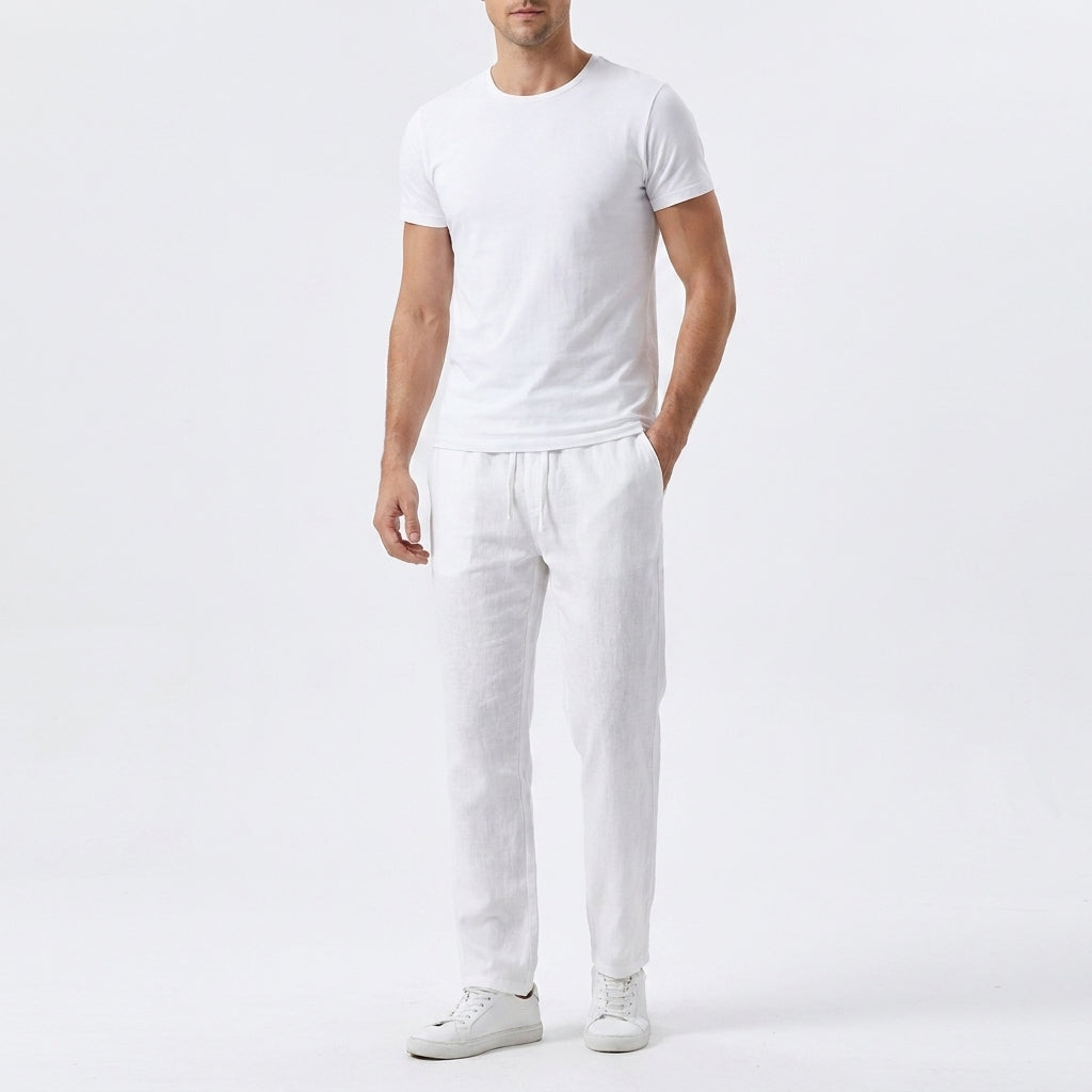 Pantalon en lin homme coupe ample – pantalon estival en lin