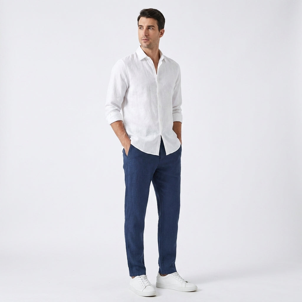 Pantalon en lin homme coupe ample – pantalon estival en lin