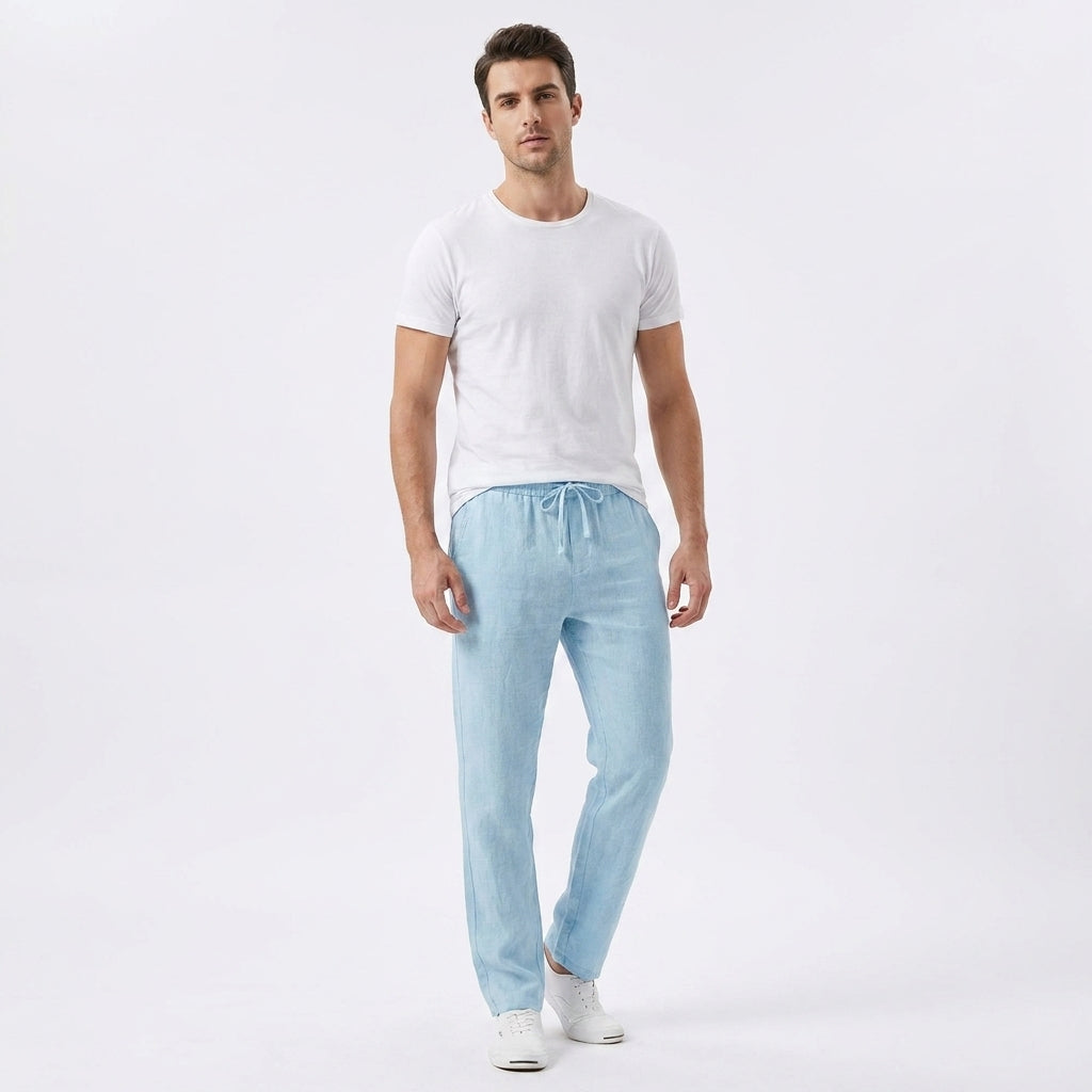 Pantalon en lin homme coupe ample – pantalon estival en lin