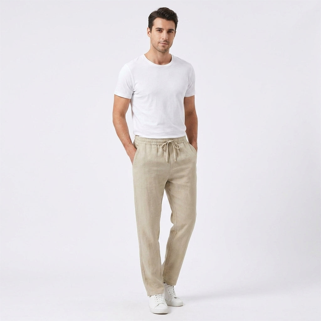 Pantalon en lin homme coupe ample – pantalon estival en lin