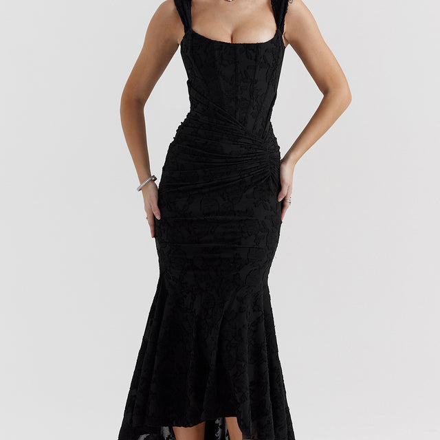 Robe en dentelle élégante jusqu'aux genoux | Coupe ajustée