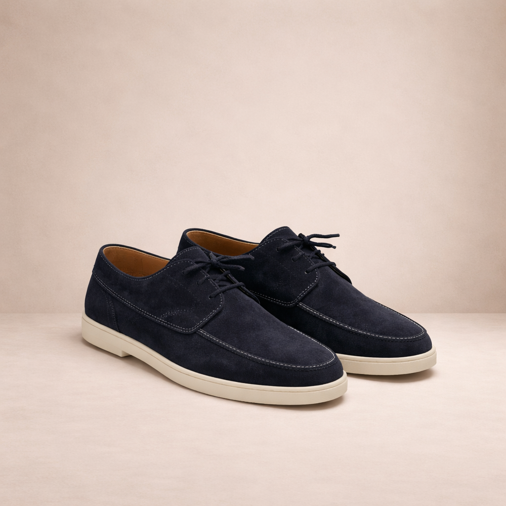 Mocassins homme en daim à lacets | Coupe régulière bout fermé