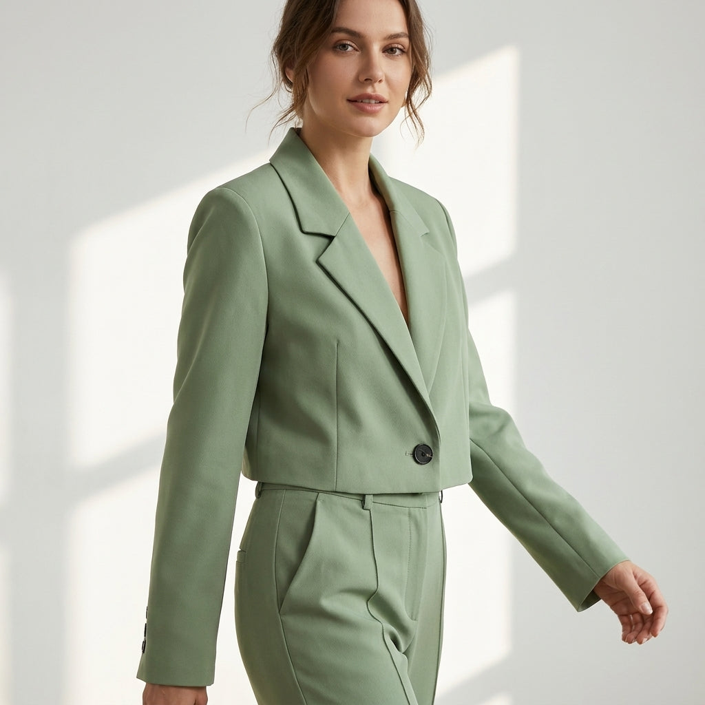 Blazer court femme à revers – Pelagia | Veste élégante de travail