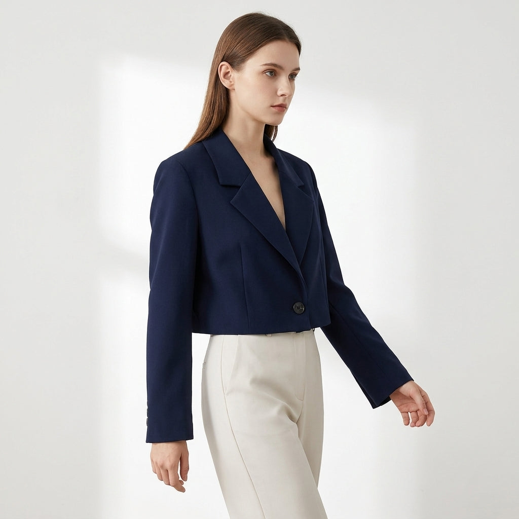 Blazer court femme à revers – Pelagia | Veste élégante de travail