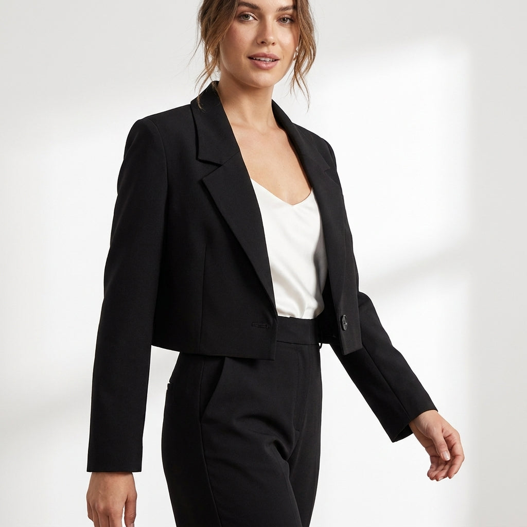 Blazer court femme à revers – Pelagia | Veste élégante de travail