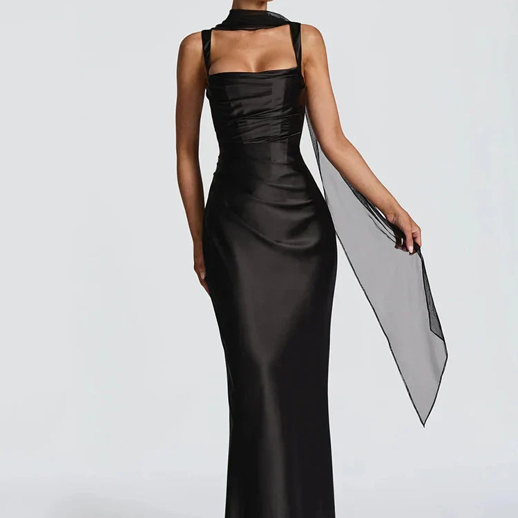 Robe maxi femme avec laçage dans le dos – longue robe
