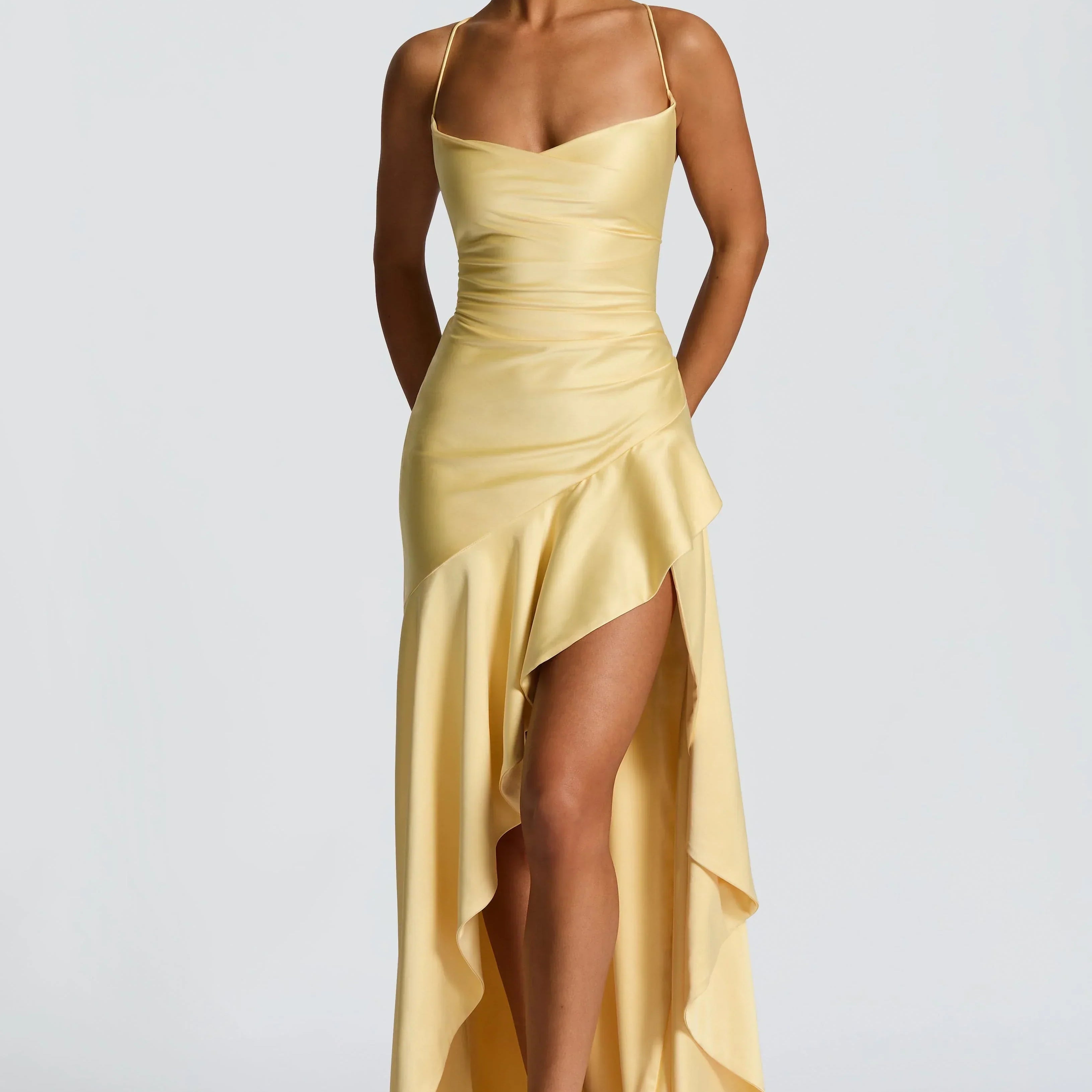 Robe maxi femme avec fente – longue robe élégante