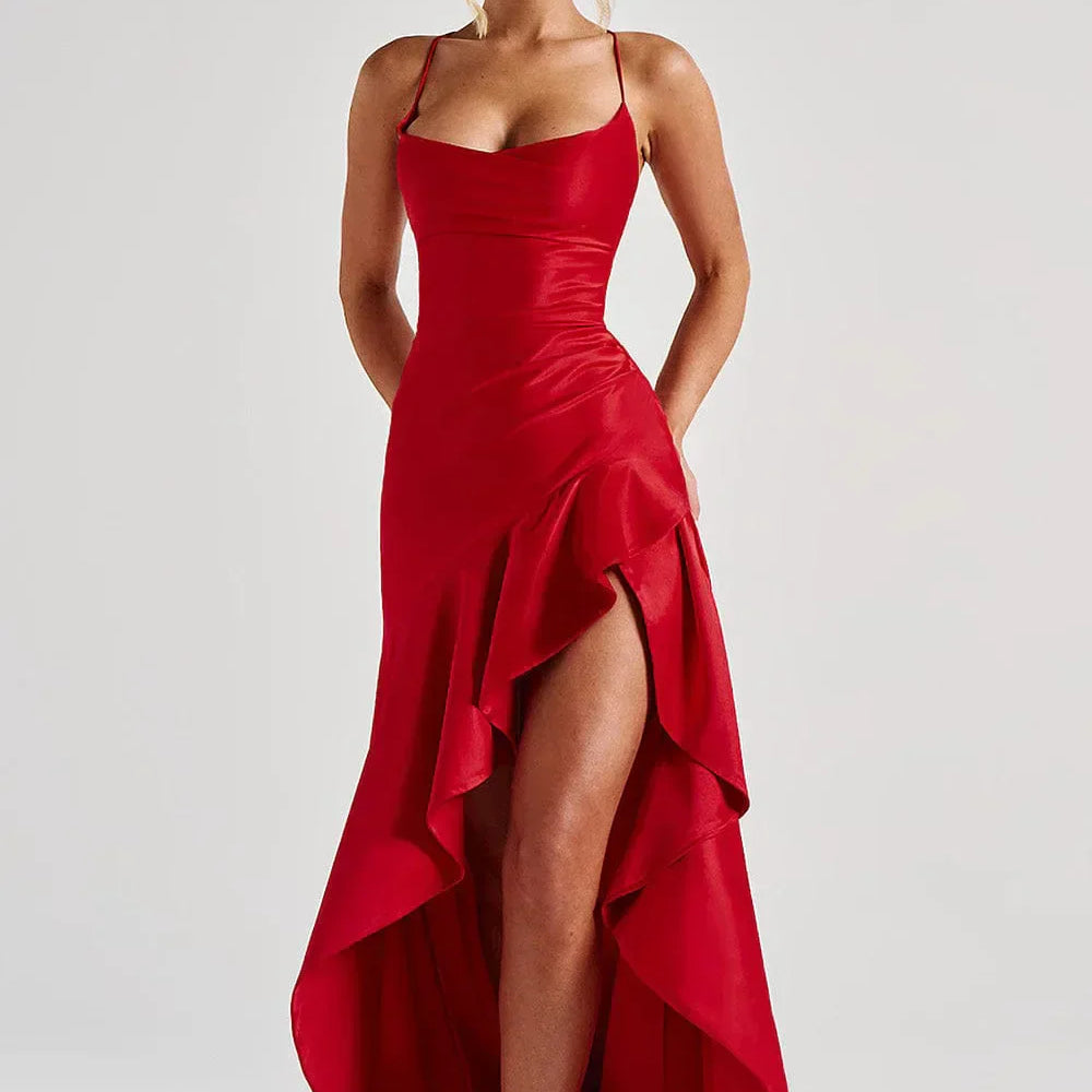 Robe maxi femme avec fente – longue robe élégante